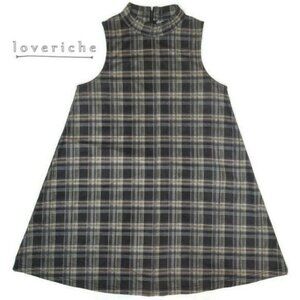 Loveriche Sleeveless tartan Plaid A-Line mock neck dress size M summer fall